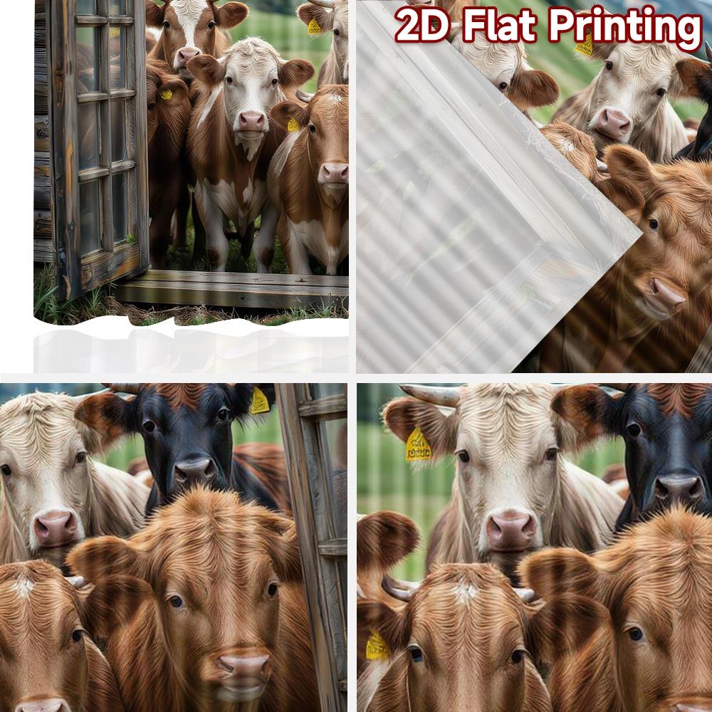 2D Flat Photography Backdrop Popular Photography Backdrop Curious Cows At 100% Polyester Family Party Use for Indoor