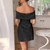 Women's Fashionable Color Elegant Temperament One Shoulder Strapless Skirt Dress