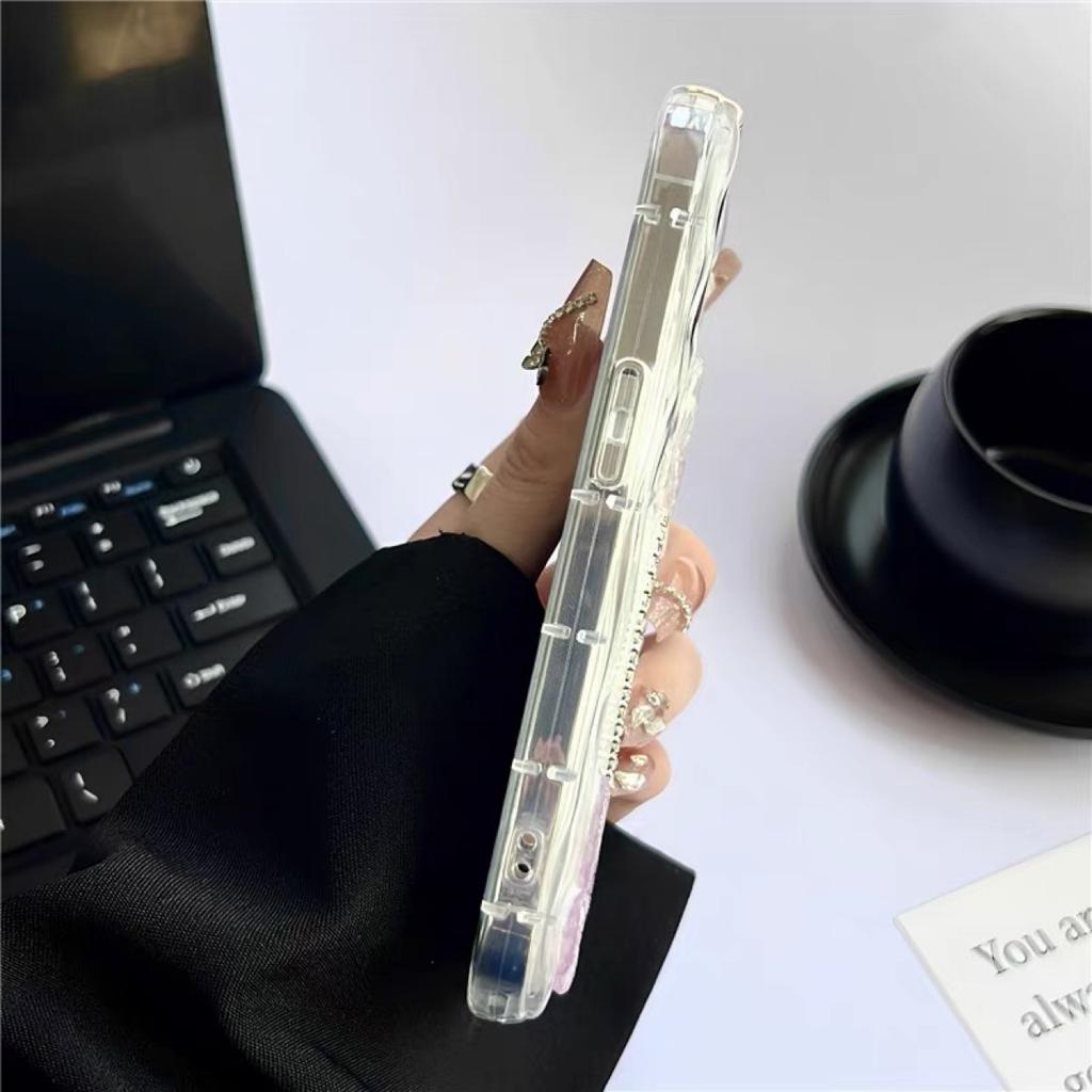 Gradual change butterfly love mirror surface for iphone15 apple phone case makeup fashion all-inclusive lens transparent