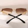 1pc Rimless Sunglasses Rectangle Women Men Shades Small Square Sun Glasses For Female Male Beach Vacation Travel Eyewear