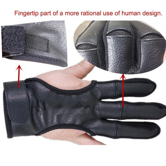 1Pc Faux Leather 3 Fingers High Elastic Guard Protective Archery Shooting Glove