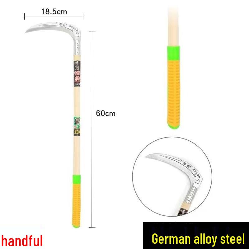 German Steel Serrated Sickle: Grass Cutting & Corn Harvesting Knife for Outdoor Weeding and Agriculture