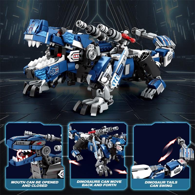 940PCS Mechanical Tyrannosaurus Rex Building Blocks Joints Movable Dinosaur Creative Model Bricks Children's Toy Holiday Gifts