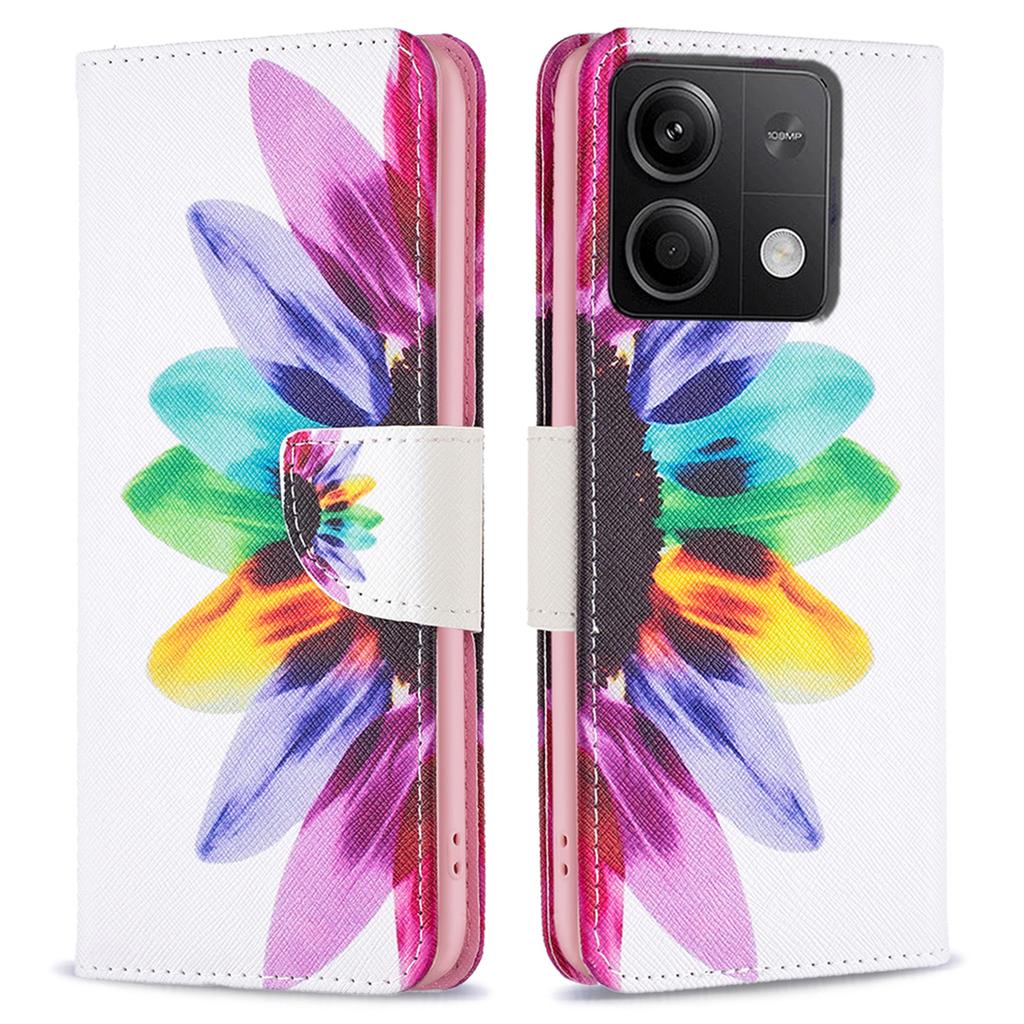For Xiaomi Redmi Note 13 5G PU Leather Phone Case TPU Inner Shell Pattern Printing Design