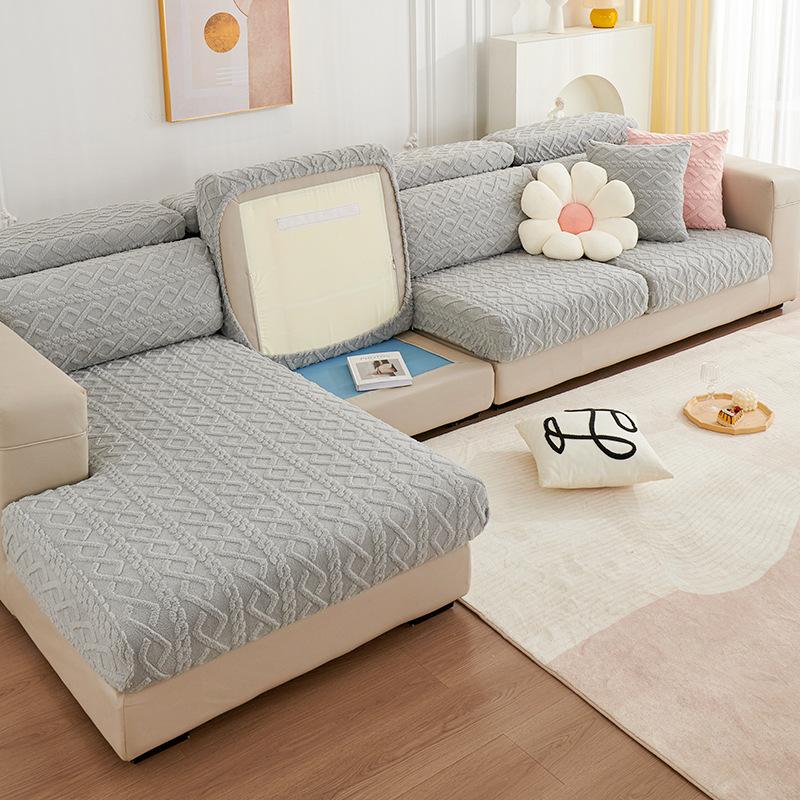 Plush Winter Elastic Sofa Cover All-inclusive All-season Cushion Thickened Lazy Sofa Cover Cushion