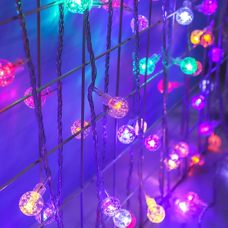 LED Bubble Ball Water Drop Colorful Outdoor String Lights, Battery/USB Powered for Camping & Festival Decorations