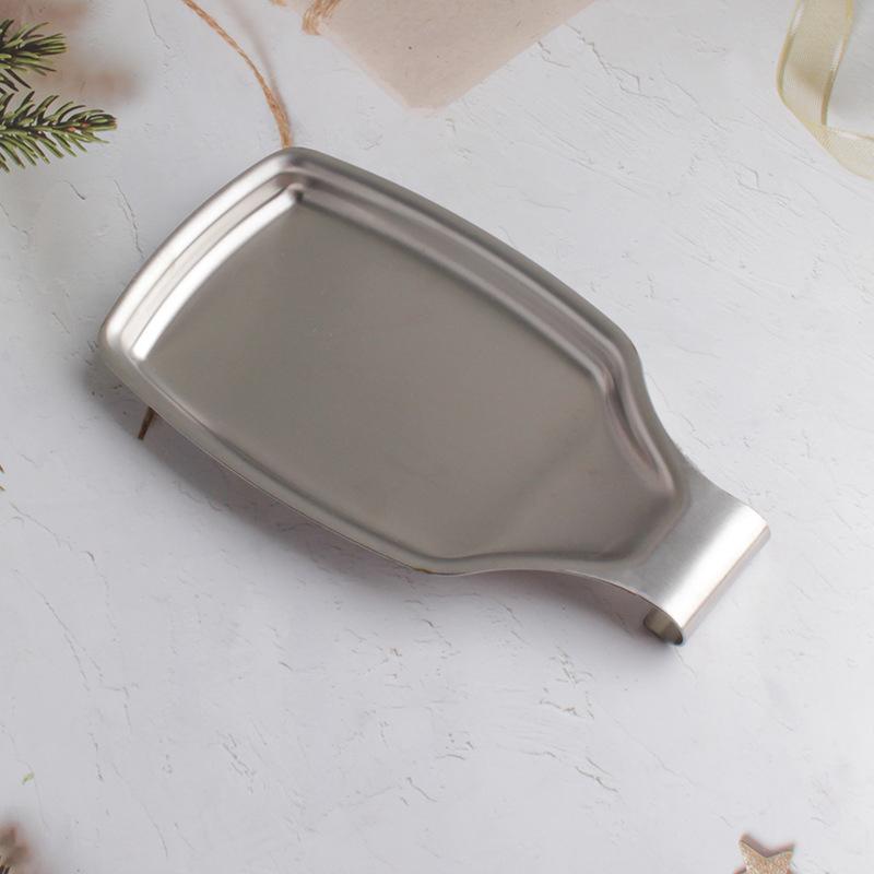 Fish Shape Stainless Steel Spoon Rest with 1 Buffet Clip Thickened Turner Tray Ideal for Home Buffet Catering