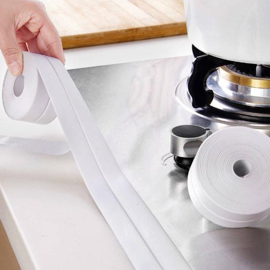 1 Roll 150/500CM Caulk Tape Waterproof PVC Self Adhesive Bathroom Toilet Sealant Tape Bathtub