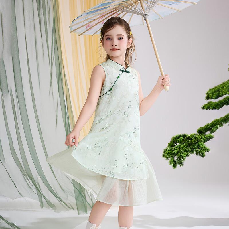 ASK JUNIOR Mädchen Ärmelloses Qipao Kleid im chinesischen Stil