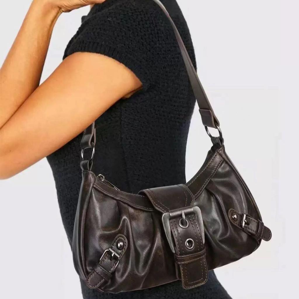 Y2K Retro Handbag Women's Bag, Fold Leather Armpit Shoulder Bag, Fashionable Vintage Handbags Purses, Temperament Woman Tote Bag