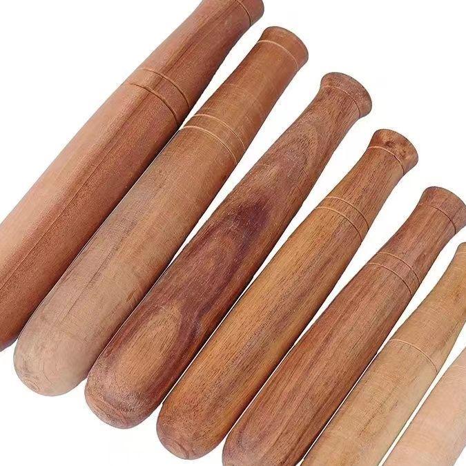 Set Mortaio e Pestello in Legno Massello Stile Dai per Macinare Zampe di Pollo, Aglio e Peperoncino
