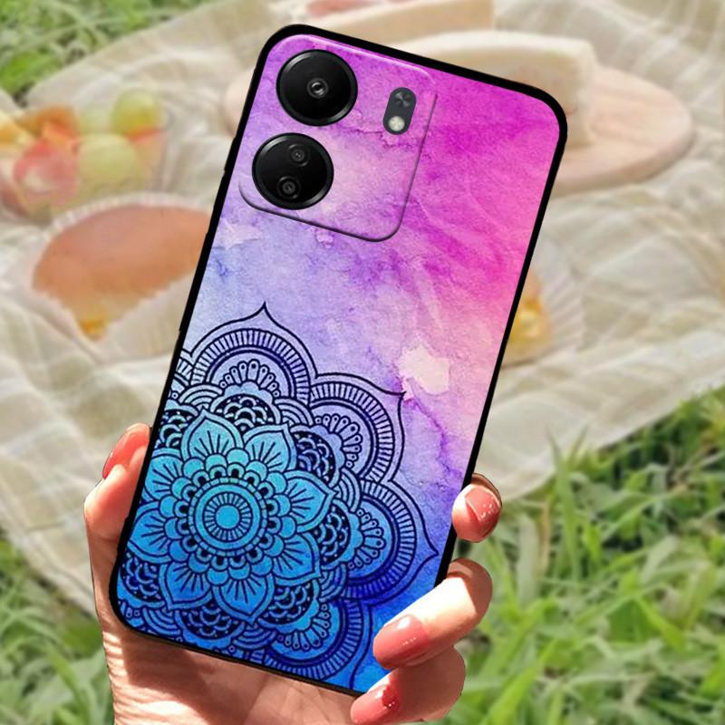For Redmi 13C 4G Case TPU Silicone Soft Protective Phone Back Cover For Xiaomi Poco C65 Fashion Printing Shockproof Bumper Bags
