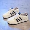 Popular Three-bar Mesh Versatile Little White Shoes Women's 2025 New Summer Retro Leather Single Shoes Sports and Leisure Board Shoes