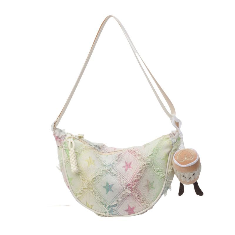 Wenyi Fan Personality Splicing Retro Style Contrast Color Pentagram Women's Small Square Bag 24 Spring New Shoulder Crossbody Bag