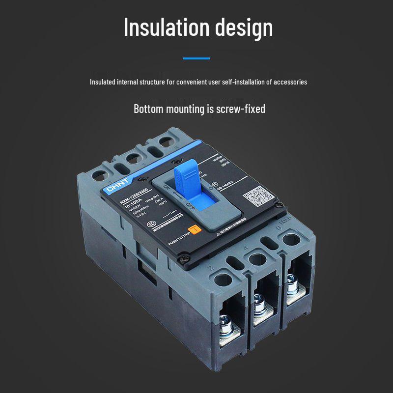 Kunlun 100A Plastic Shell Circuit Breaker with NXM 250A, Three-Phase Four-Wire Air Switch