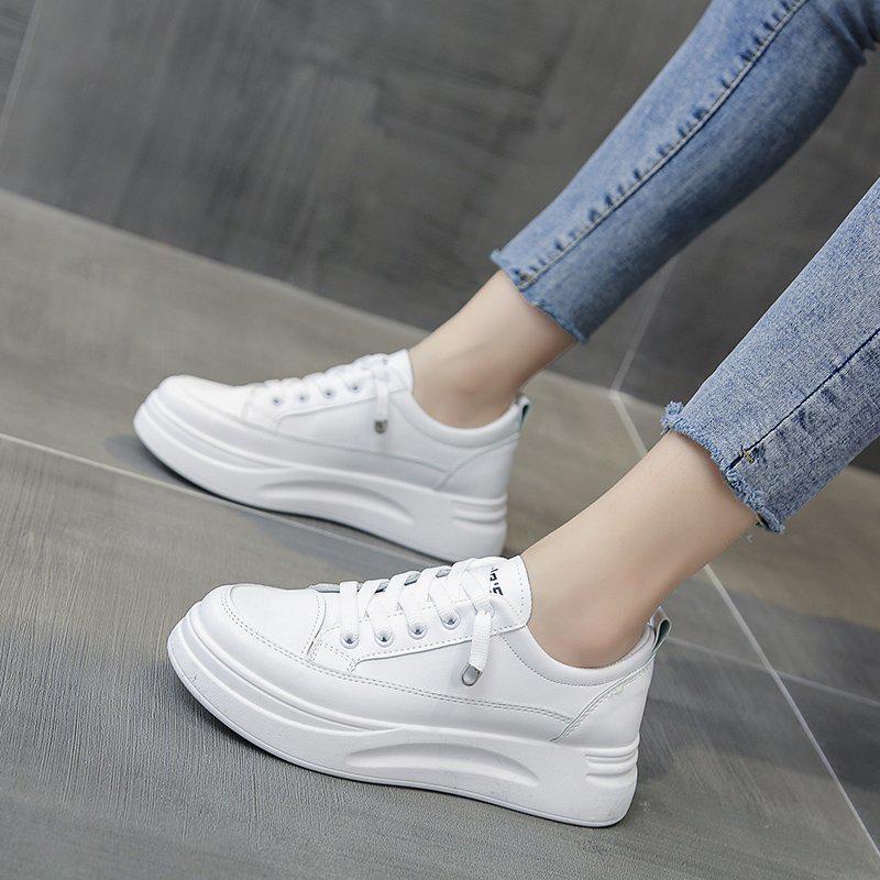 2025 Women s White Platform Sneakers - Breathable, Height-Increasing, Korean-Style, Casual Spring Shoes Size 40 белый