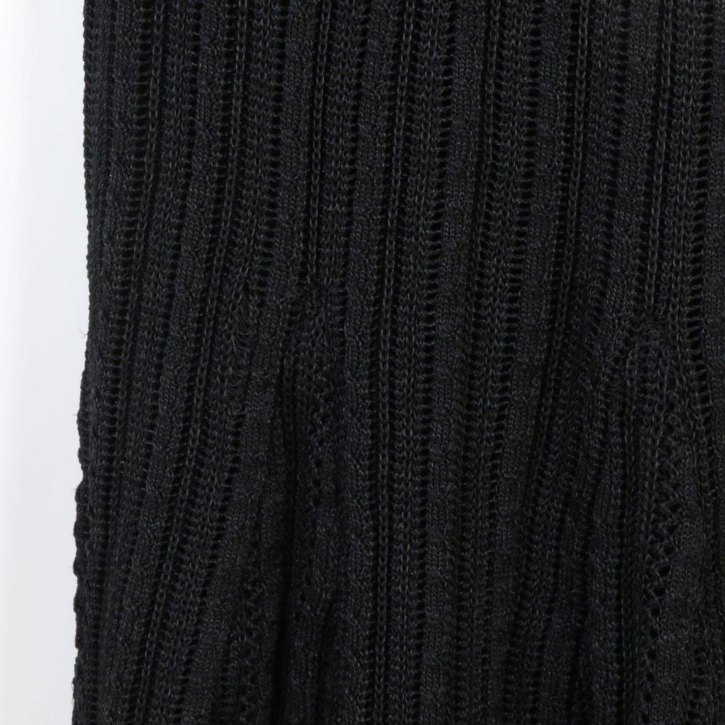 Elegant Women's Fishtail Long Dress: V-Neck, Hollow Knit, Long Sleeve, Bodycon Style