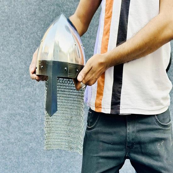 Viking Nasal Chainmail Helmet A Unique Gift For Viking Series Lovers