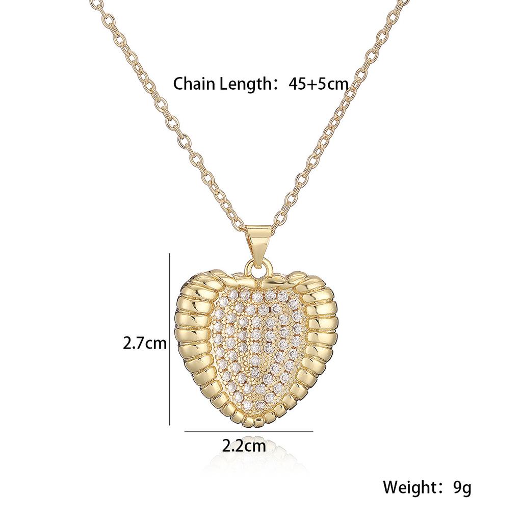 Mafisar Non-Fading Gold Color 316L Stainless Steel Party Jewelry Shiny AAA CZ Zircon Heart Pendants Necklaces For Women