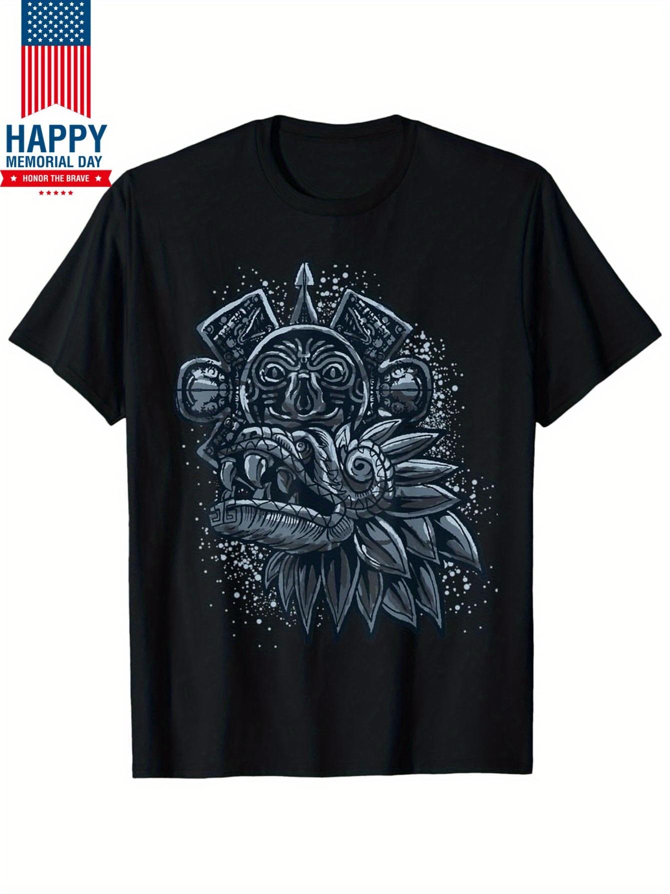 Aztec God Quetzalcoatl God Cool Snake Dragon Inca Maya Gift Idea 100 cotton shortsleeved printed Tshirt S