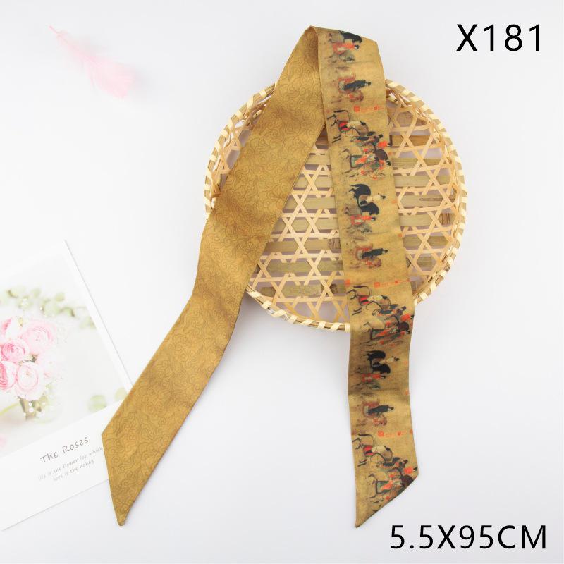 Versatile Vintage Silk Scarf: Hair Tie, Headband, Bag Accessory