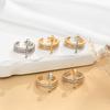 New hot-selling three-color ring, split ring, personalized micro-inlaid zircon pin ring.