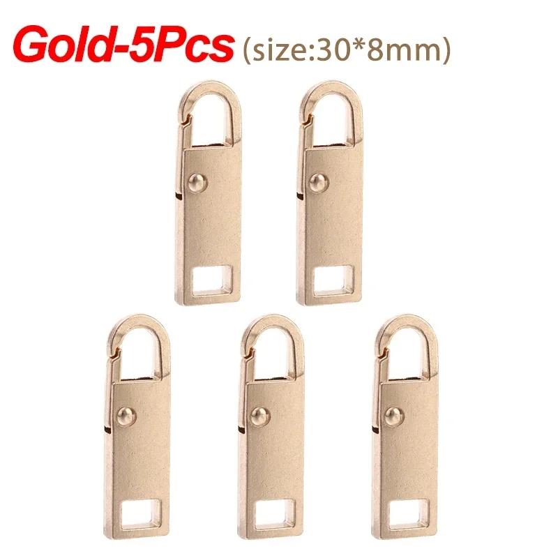 1/10pcs Durable Tool Free Zipper Repair Instant Replacement Metal Pull Slider Universal Detachable for Luggage Bags Clothing