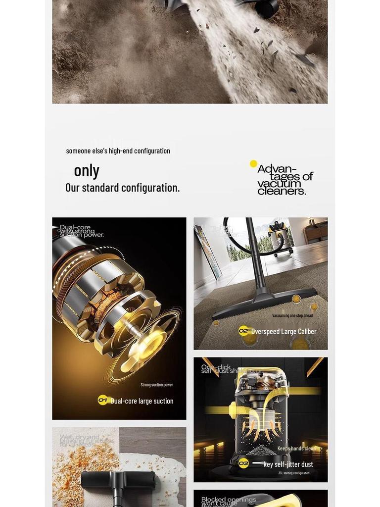 Versatile Industrial & Household Vacuum Cleaner: Powerful Suction, Wet/Dry Use for Cars & Initial Cleaning
