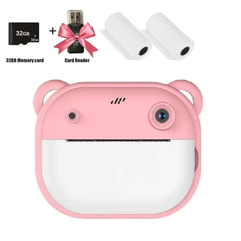 Children Digital Camera Instant Print For Kids Thermal Print Camera Instant Photo Printing Camera Video Toys+32G Memory Card