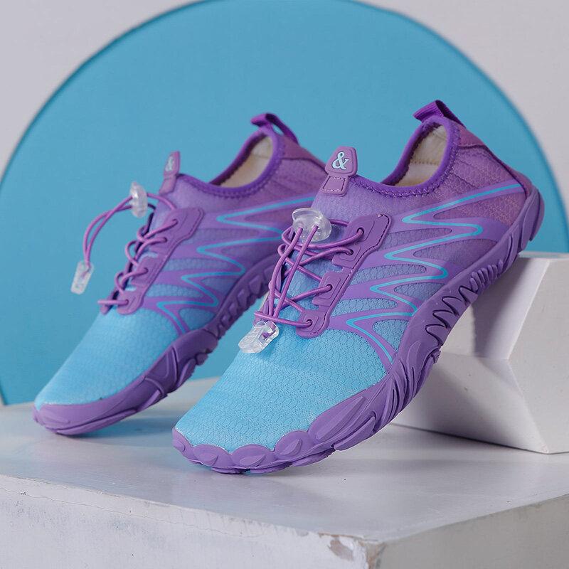 Quick Dry Aqua Shoes For Men Women Breathable Mesh Water Shoes Unisex Light Non Slip Beach Wading Sneakers For Swimming Surfing