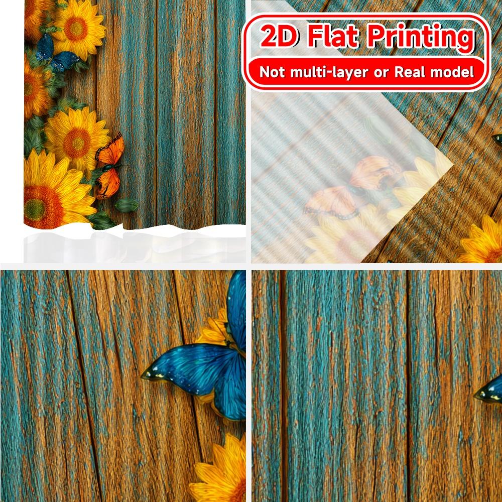 Set Of 2 Flat Printing Butterfly Sunflowers Pattern Curtains Polyester Decorations Kitchen Bedroom Modern Made Master Window Treatment