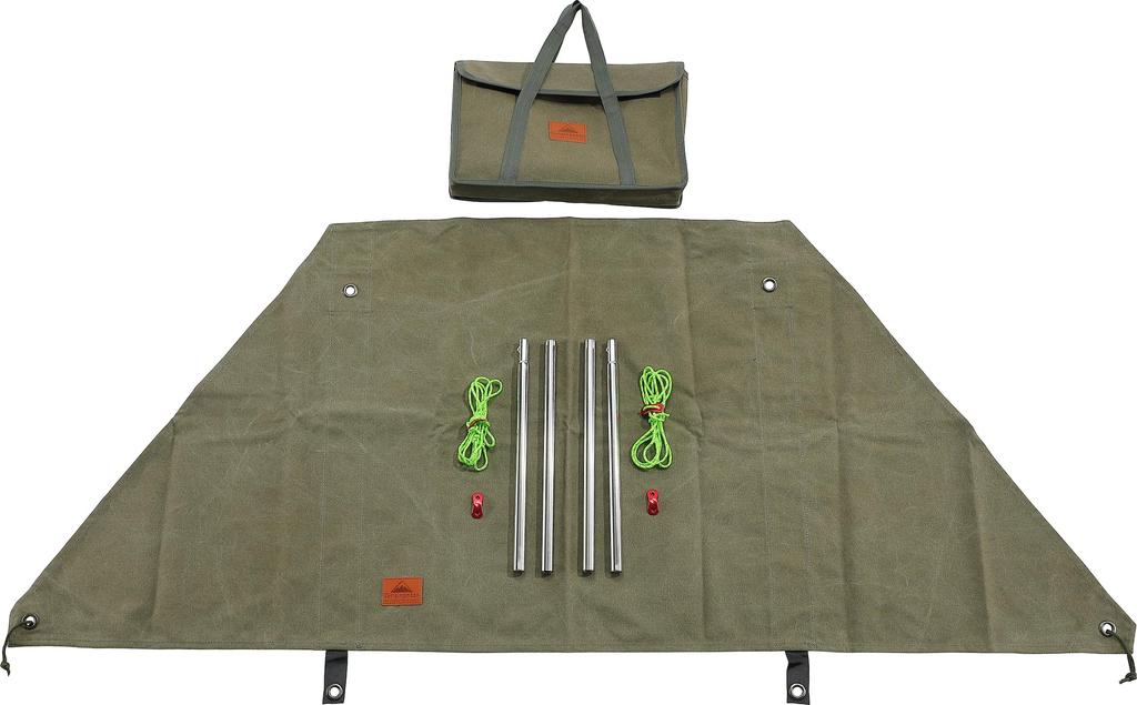 CAMPING MOON Campfire Reflector, Windshield, Camp Tent, Canvas with Stainless Steel Frame, Storage Case Included, Khaki, B-660