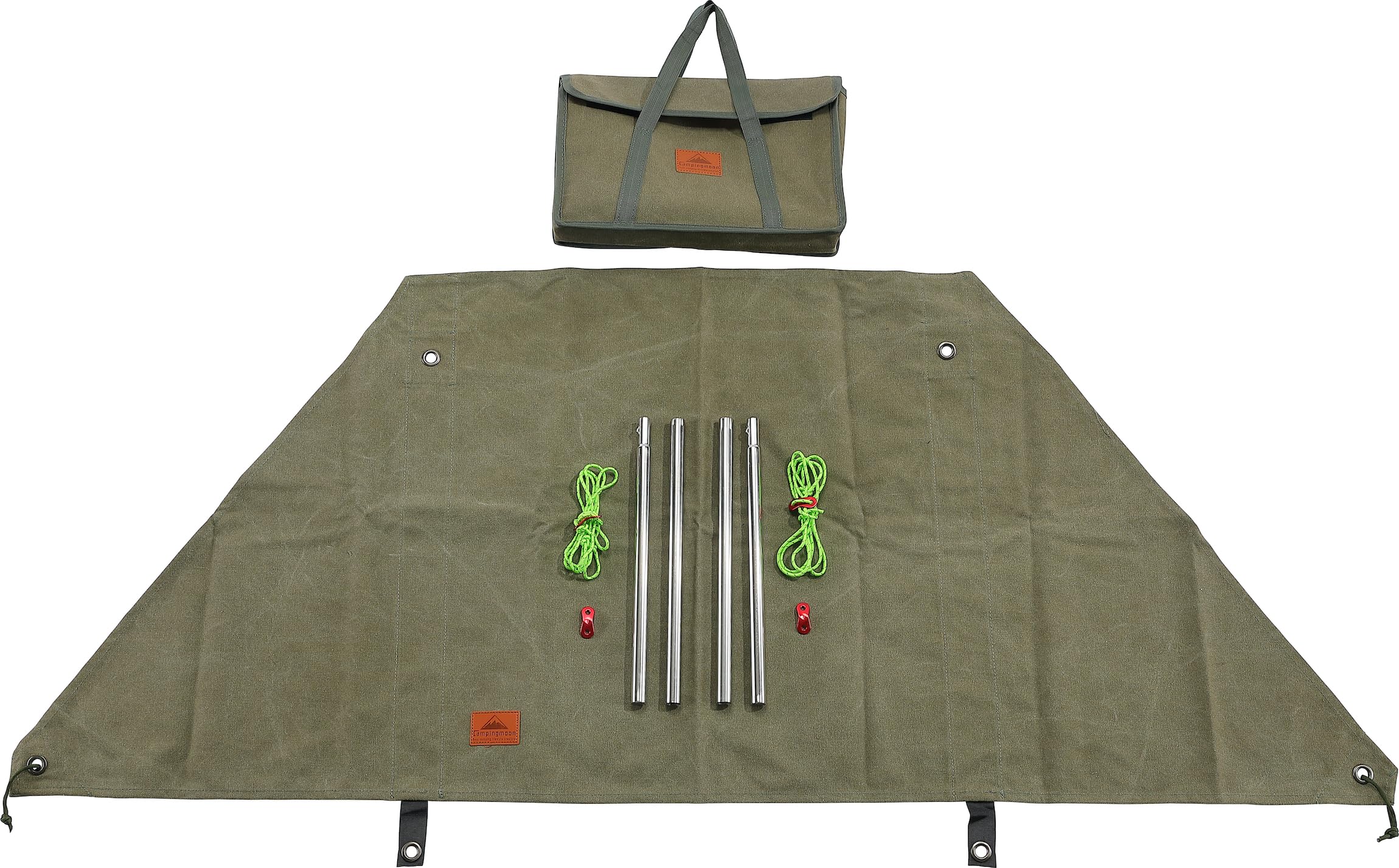 

CAMPING MOON Campfire Reflector, Windshield, Camp Tent, Canvas with Stainless Steel Frame, Storage Case Included, Khaki, B-660