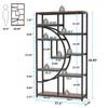 Tribesigns Bookshelf Industrial 5 Tier Etagere Bookcase, Freestanding Tall Bookshelves Display Shelf Storage Organizer