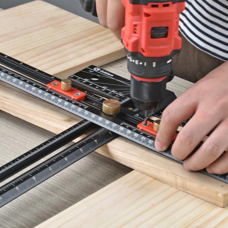 Aluminum T Square For Woodworking With Automatic Locking Feature And Multiple Angles Measurement Tool Precisions Ruler