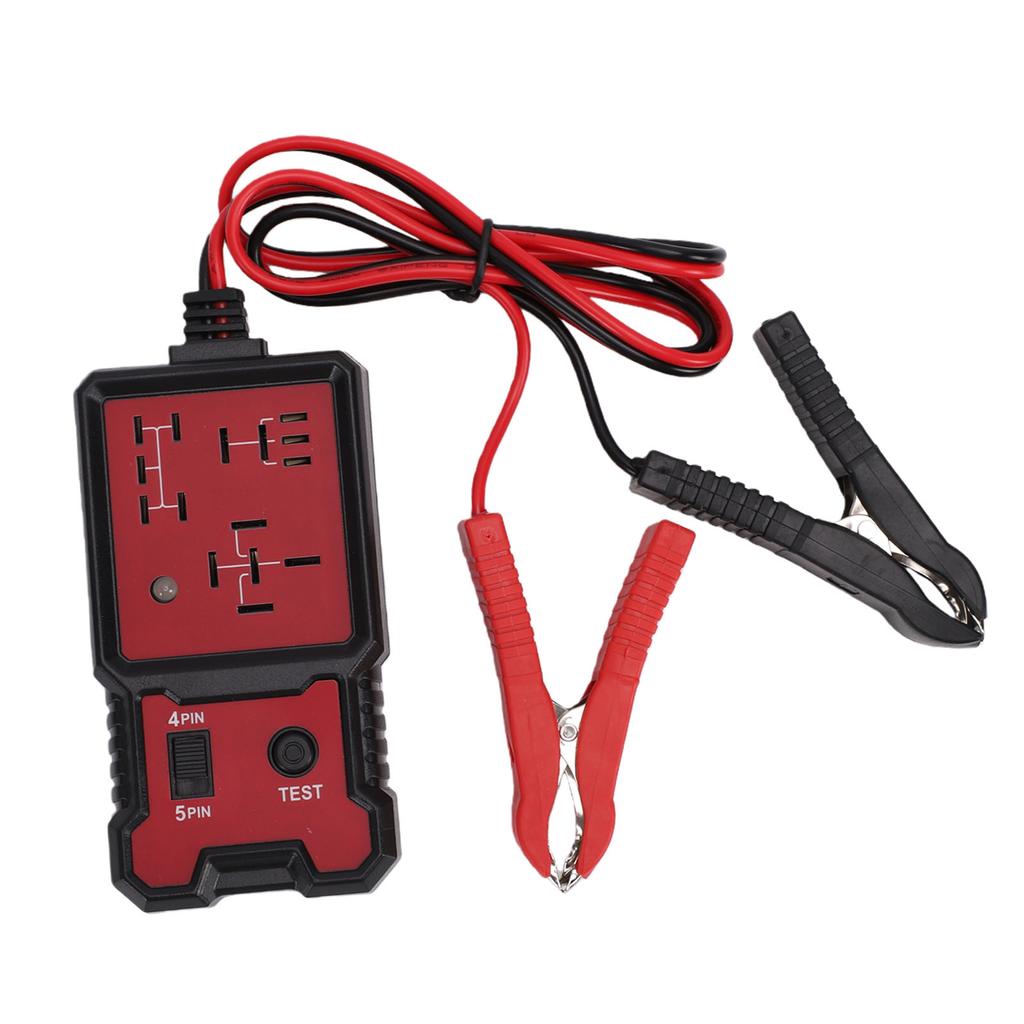Automotive Relay Tester 4 Pin 5 Pin Universal Car Relay Tester Diagnostic Tool with Battery Clips for Repair