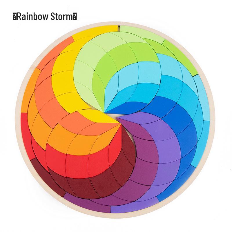 Rainbow Geometric Shape Blocks Puzzle for Early Learning