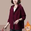 Spring Autumn Women's Corduroy Jacket Loose Slimming Thin Mom Casual Outerwear Midd