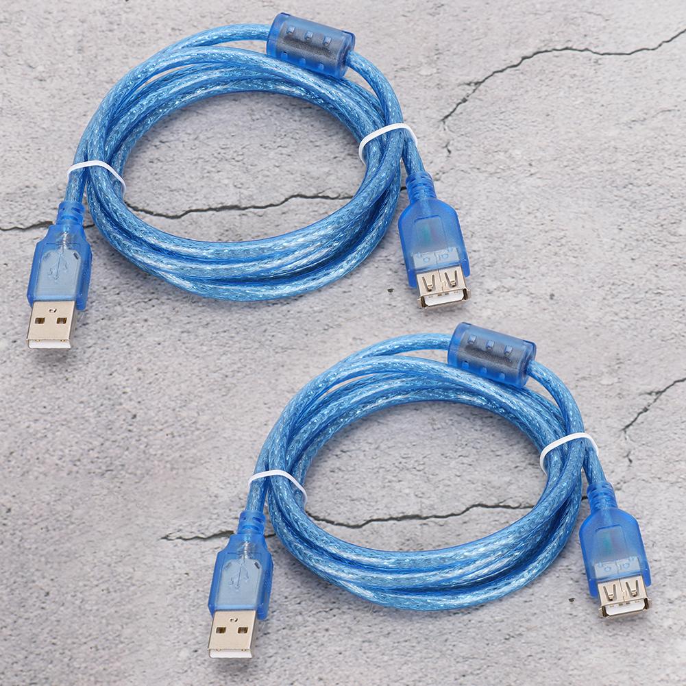 2Pcs Extension USB 2.0 Cable Male To Female Extender Data Adapter Cord 1.5Meters