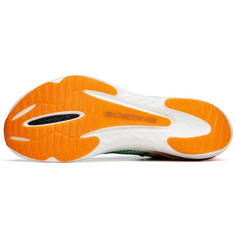Anta Cushioning Slip Resistant Abrasion Resistant Low top Running Shoes Men's Blue Orange White 112215589S-3
