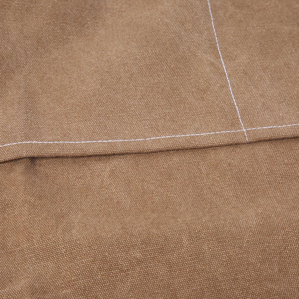 Waterproof Thick Canvas Apron Working Clothes for Kitchen Milk Tea Shop Restaurant Light Tan