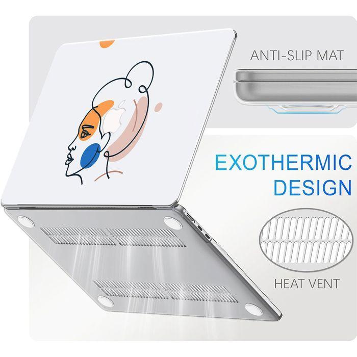 Coque de protection pour MacBook Pro 14" - BOOLING - Modèle M4/M3/M2/M1 - Anti-rayures - Design Femme - Ventilée