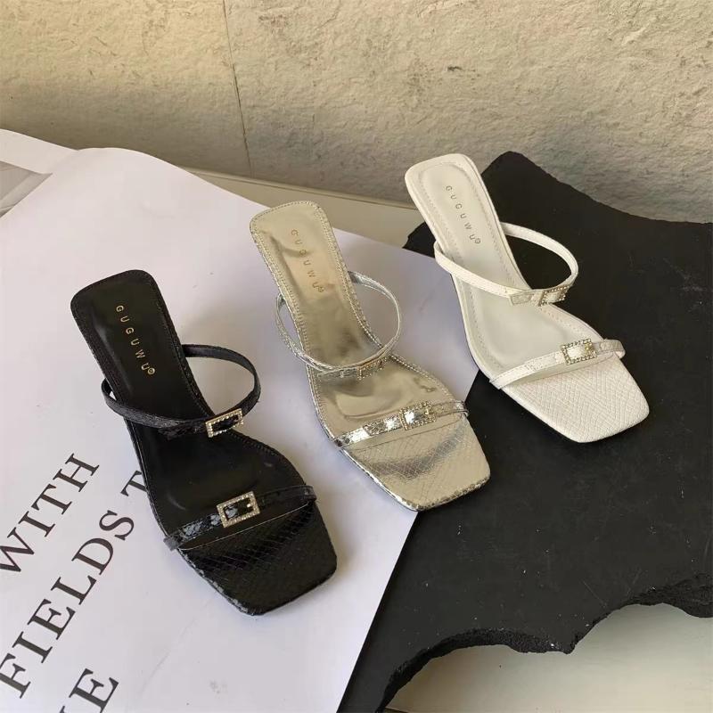 New Women's Shoes Summer Design Metal Strange High Heel Sandal Summer Women Slipper Slip-On Sliders Broken Ladies Sandals