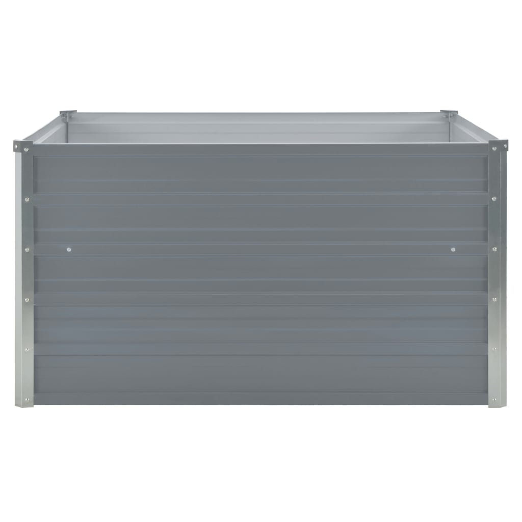 Raised Garden Bed 100 X 100 X 45 Cm Galvanized Steel Gray