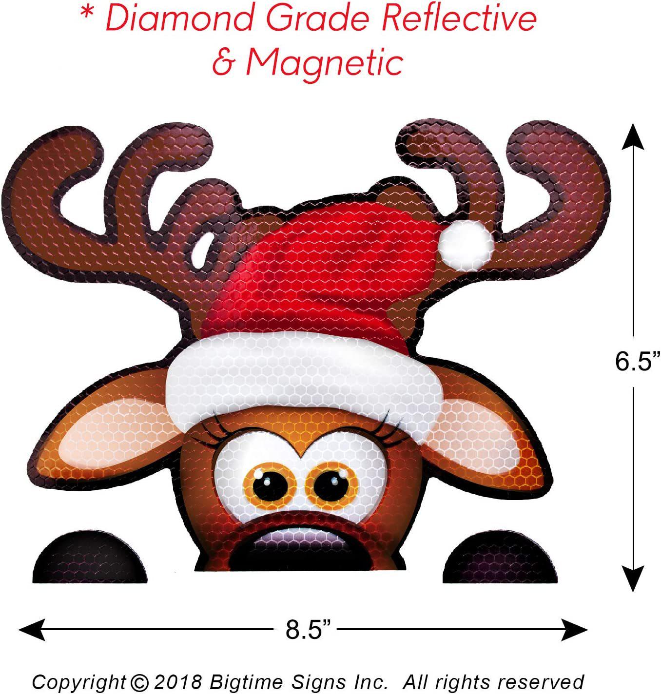 

Christmas Reindeer Honeycomb Reflective Fridge Magnet Sticker
