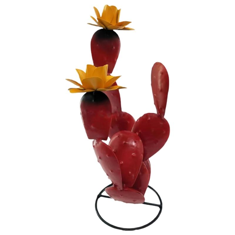Funny Vintage Metal with Flowers Cactus Succulents Cactus Statue Kitchen Bar Club Garage Home Decorative Wall Art