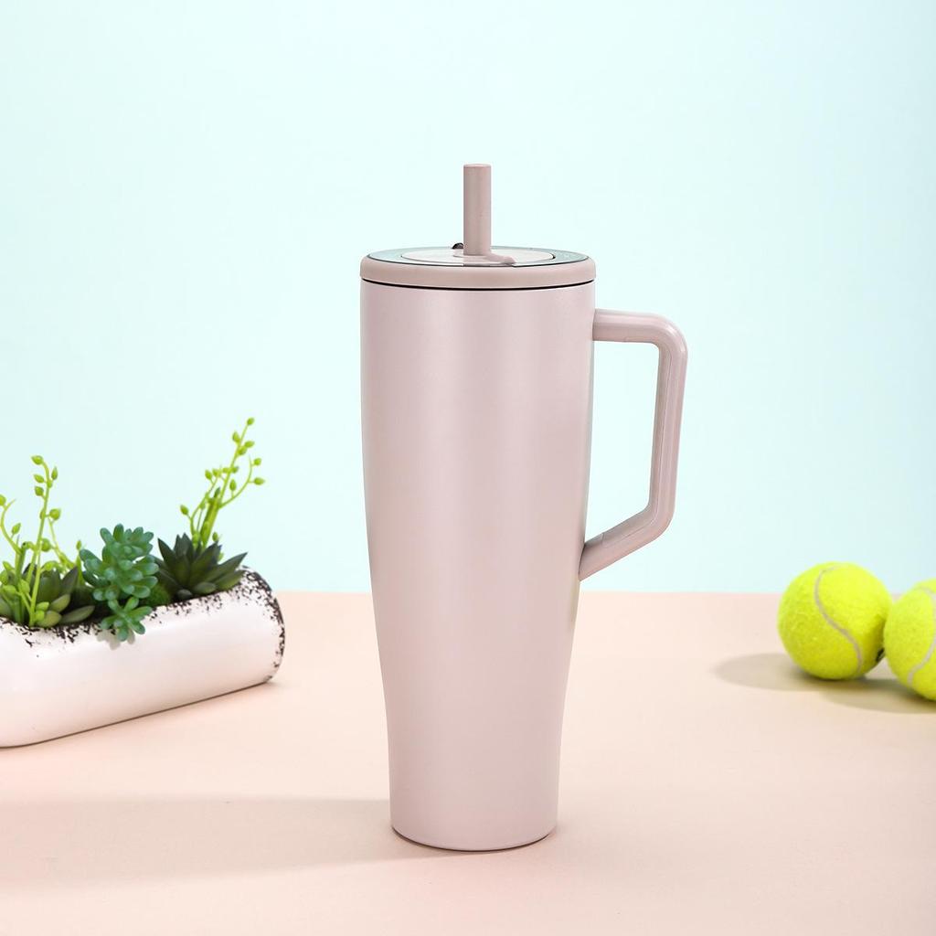40oz Insulated Stainless Steel Car Cup with Straw & Handle