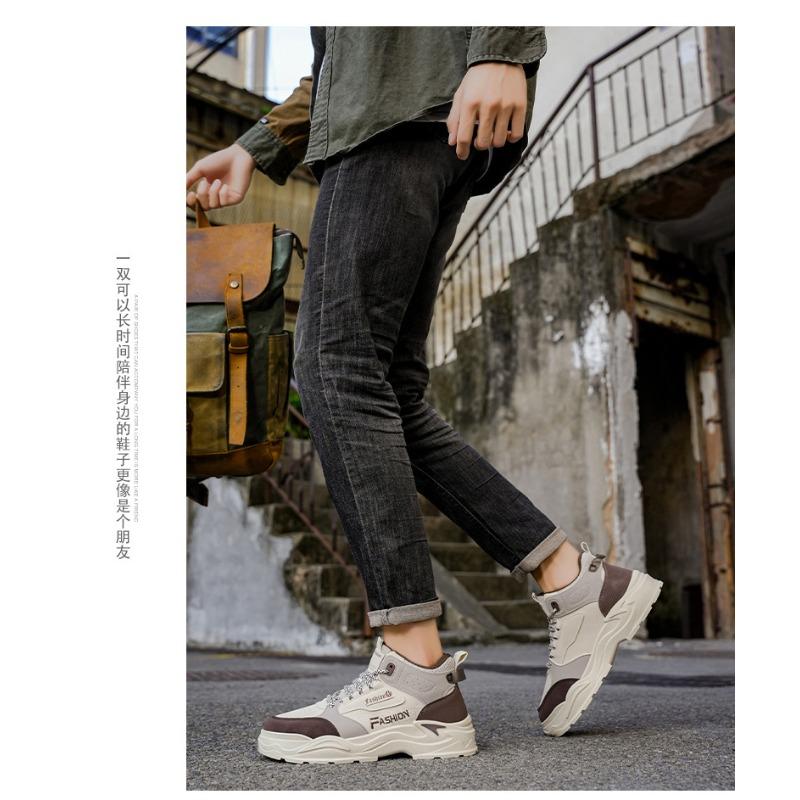 Men's High-top Work Boots, Trendy Thick-sole Martin Boots, Sports Casual Skateboard Shoes, Short Boots, Stylish Shoes.