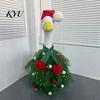 Christmas Goose Outfit Porch Outfit, Santa Dress with Plush Scarf And Outdoor Ornament Hat Apparel, Festive Winter Holiday Costume for Lawn Statue