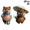 2Pcs Cute Shiba Inu Dog Cat Belly Sticker With A Soft Pink Background Silicone Self-Adhesive Sticker For Phone Car Decoration